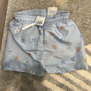 H&M Light Blue Seashell Print Swim Shorts